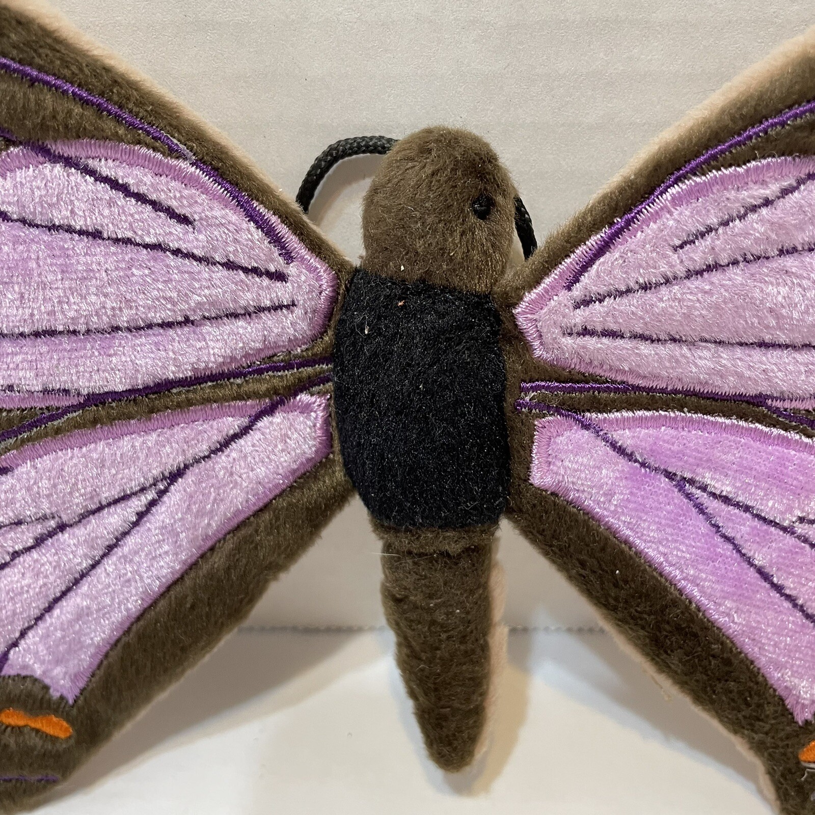 Fabric Butterfly Decoration with Suction Cups Purple Orange Brown 8.75 x 5.5 in