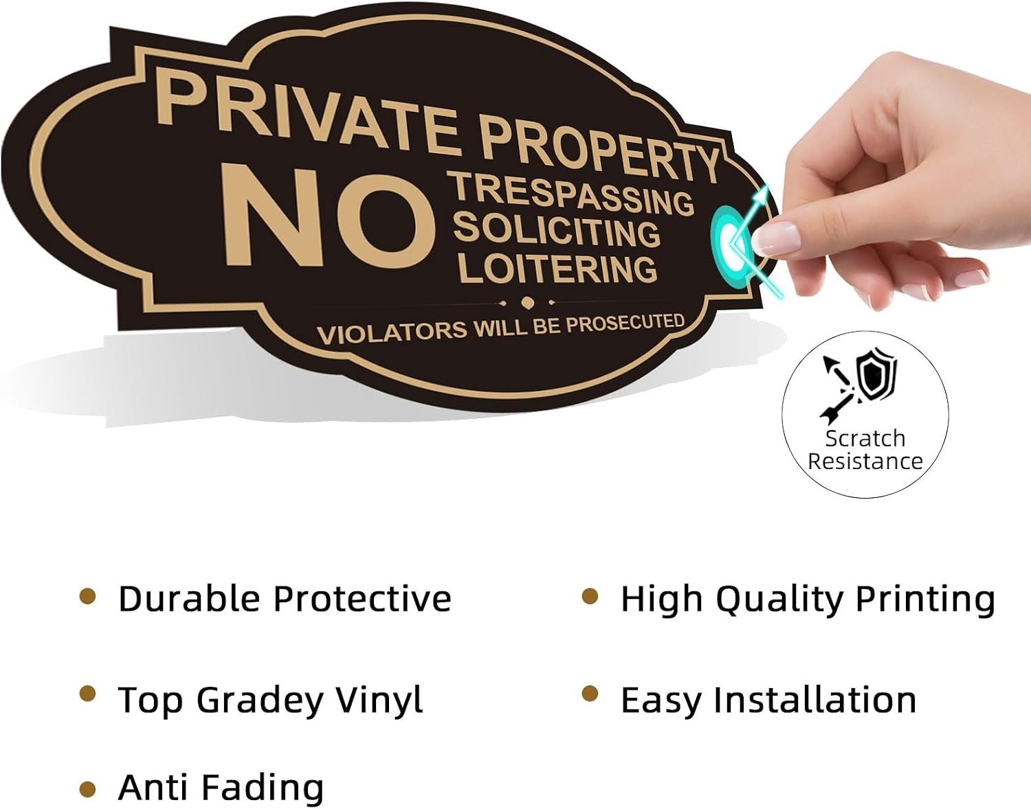 No Trespassing No Soliciting Signs Private Property Vinyl Stickers 3 Pack 7×4
