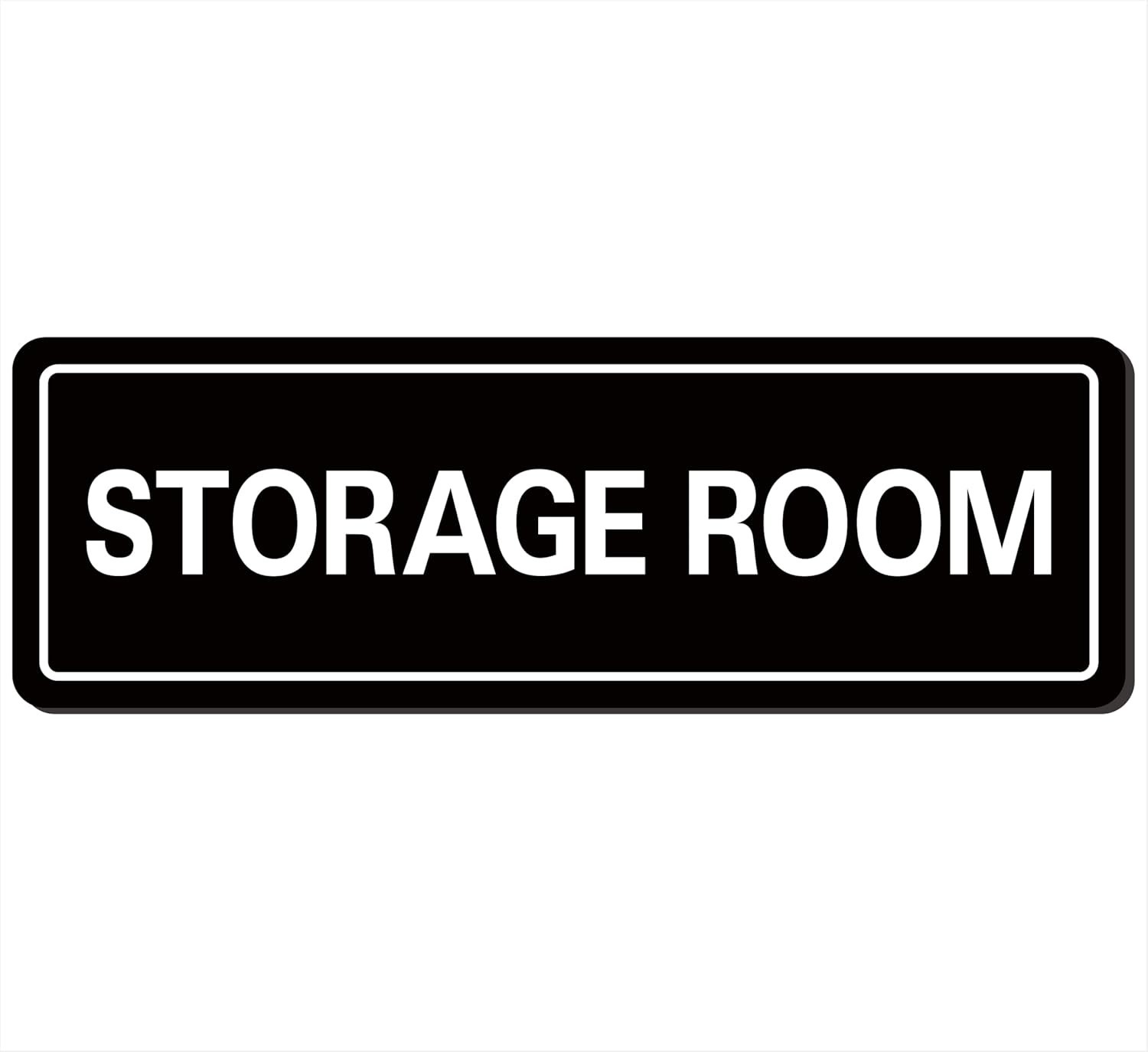 Storage Room Sign Black Acrylic, Self-Adhesive 9×3 Inch Premium Durable Acrylic
