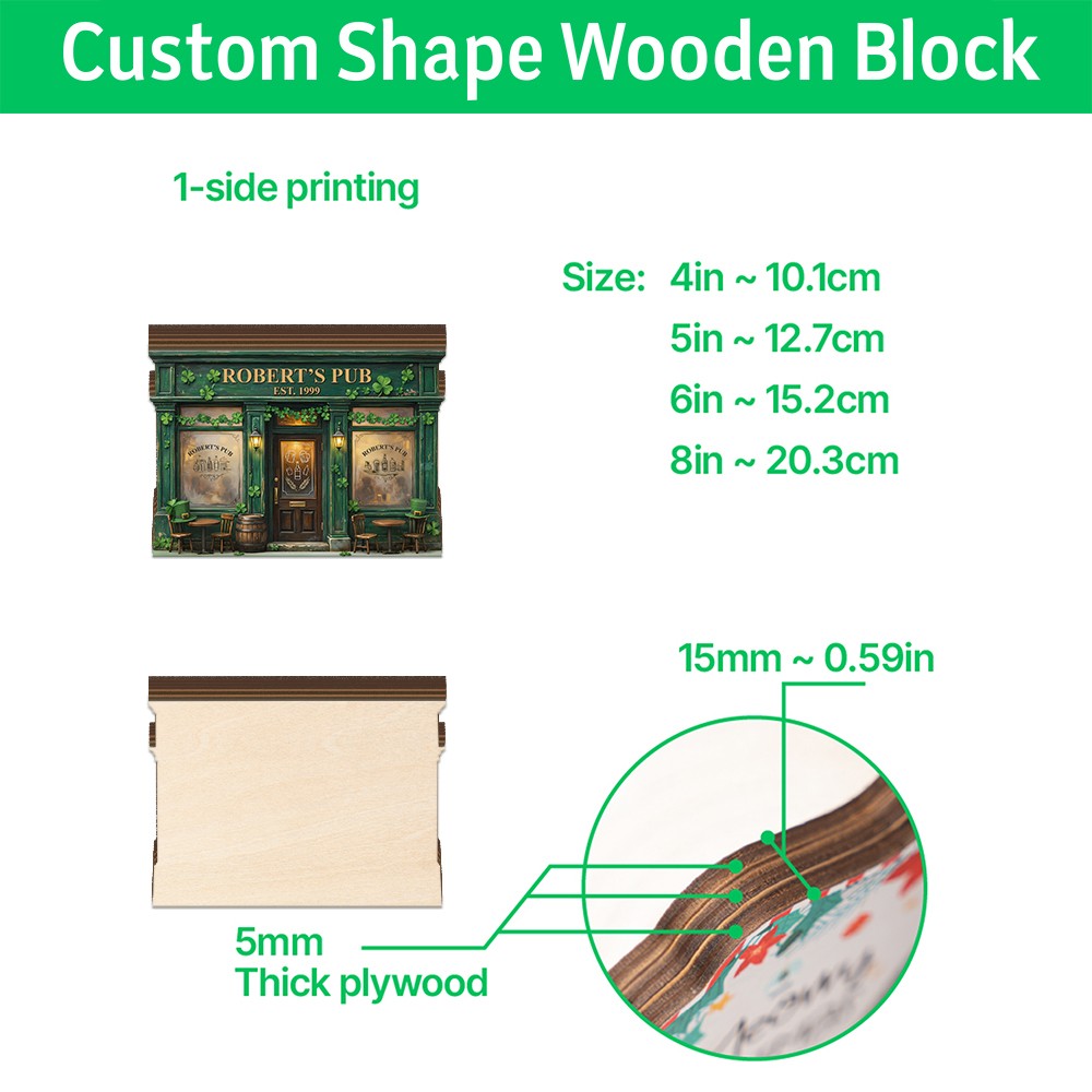Custom Flowers Shop Wooden Block Decor Floral Store Block Sign 2D FLAT Mom Gifts