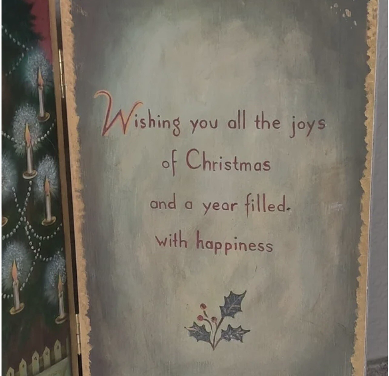 Vintage Retro Looking Christmas Wooden Book Decor