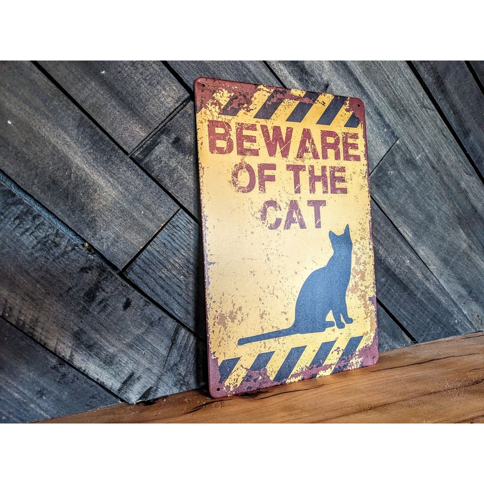 Funny Beware of the Cat Sign – Cat Danger Sign- 8in x 12in