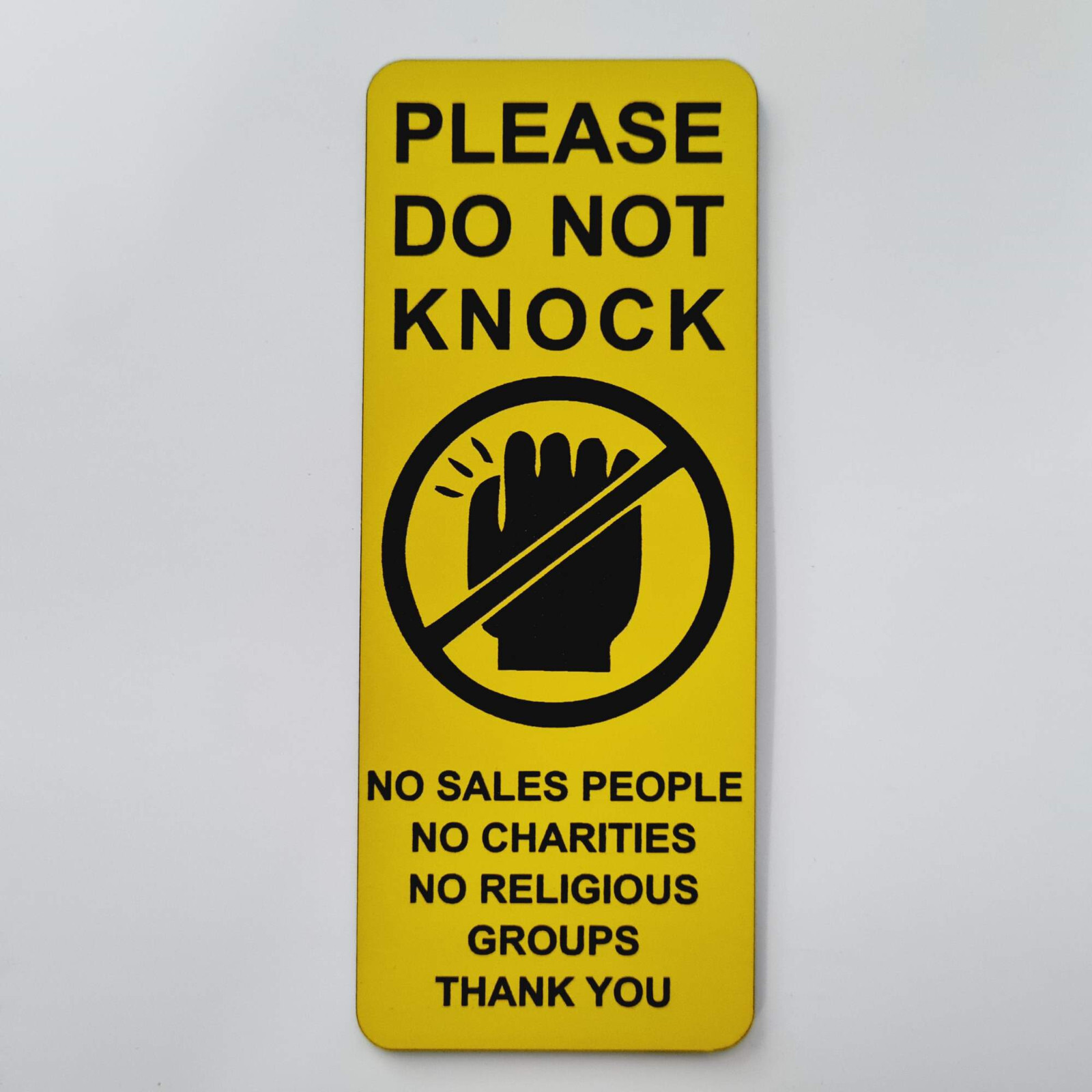 Please Do Not Knock Sign Plaque No Sales People Charities Religious Groups