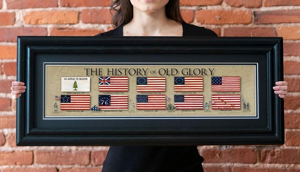 History of the American Flag Framed Posters & Prints | Old Glory Wall Art Gif…