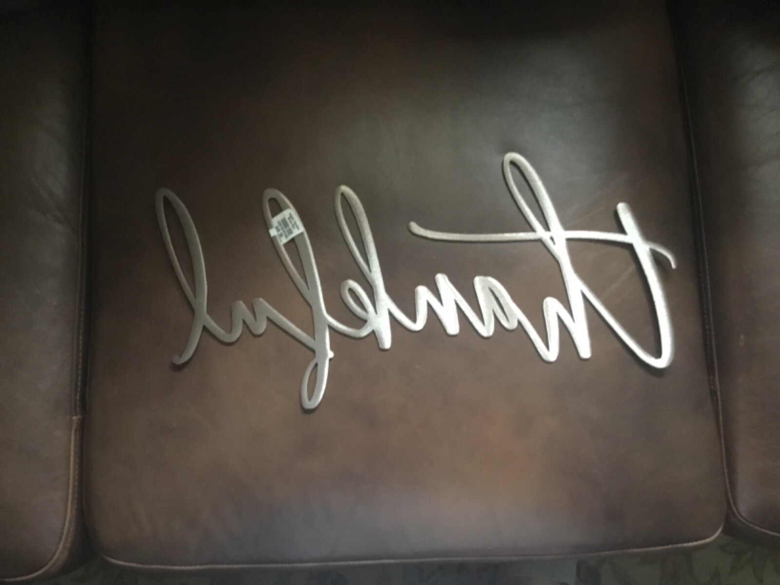 Word Art – Thankful – Copper Metal Wall 17 1/4” Use Anywhere New with Tag