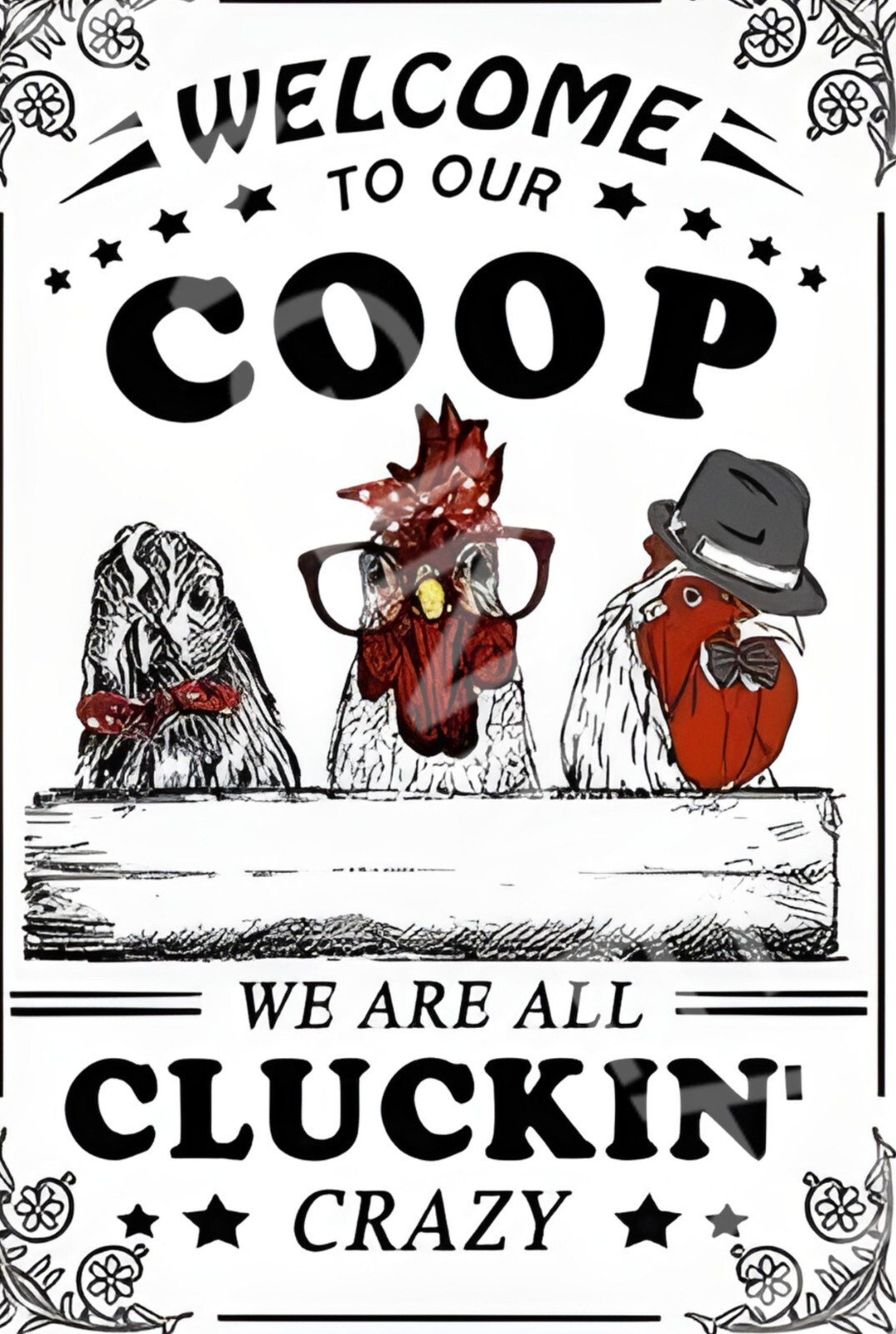 Funny Aluminum Sign Bangin Meats Welcome To The Coop All Cluckin Crazy