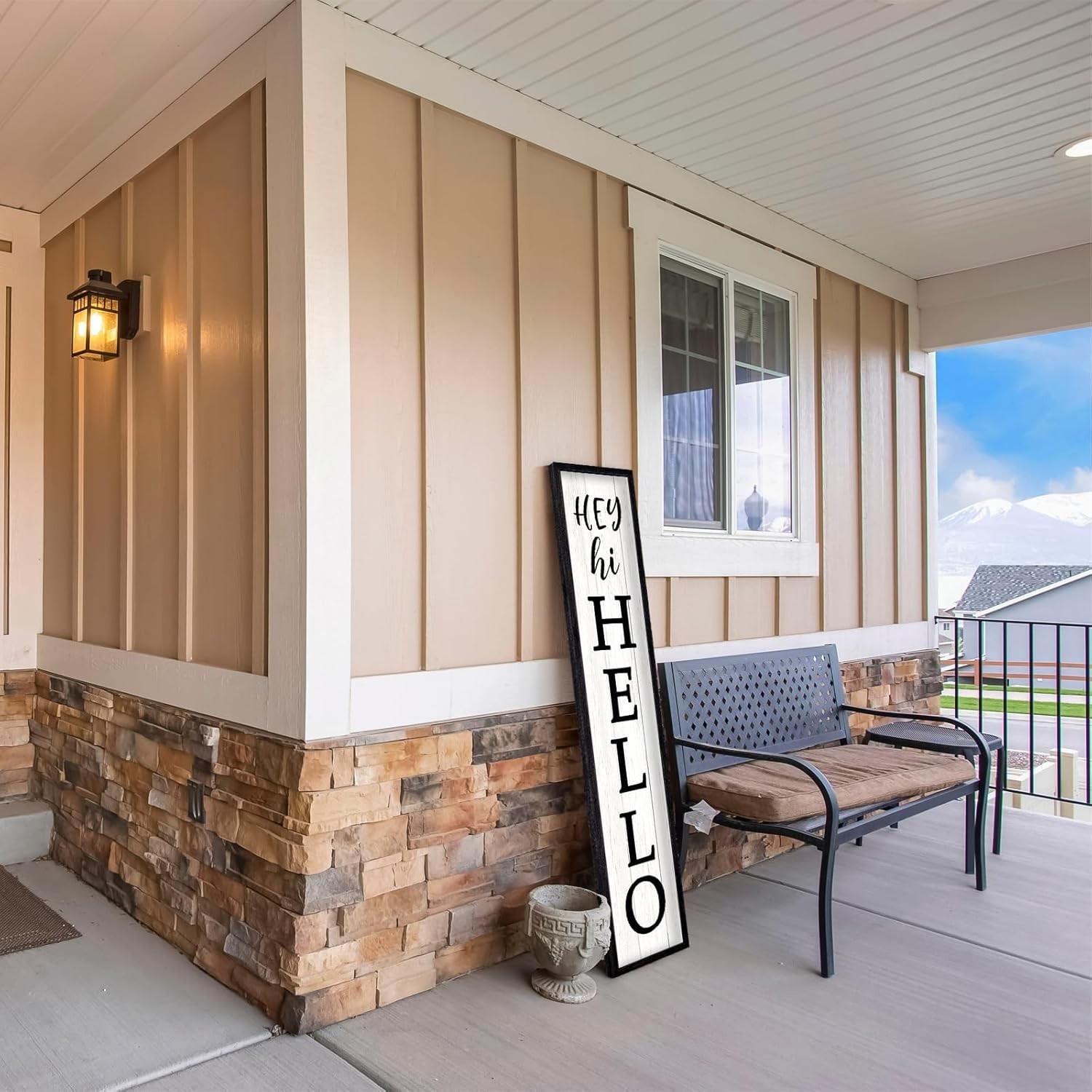 Unique 45″ Outdoor Welcome Sign – Beautiful Wooden Decoration for Front Porches