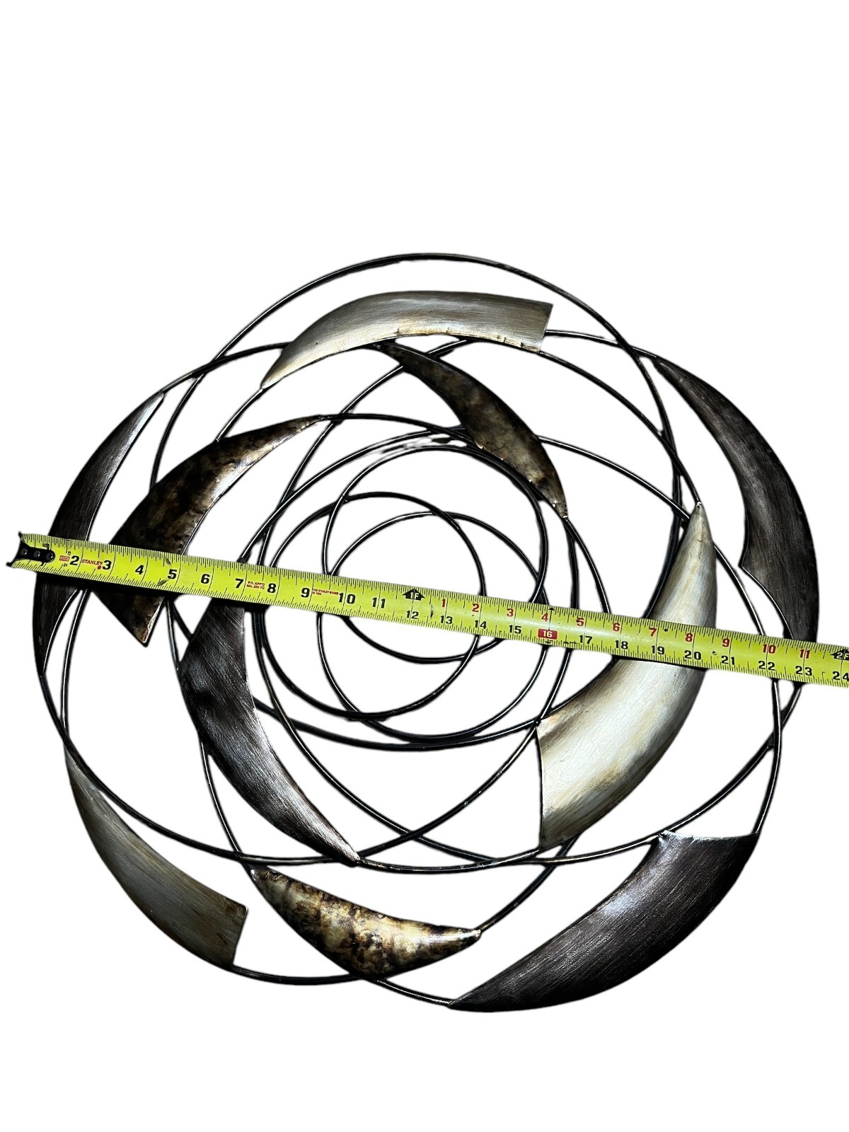 Metal Wall Art Decor Hanging Sign 23″ x 1″ Round Decorative Indoor Geometric