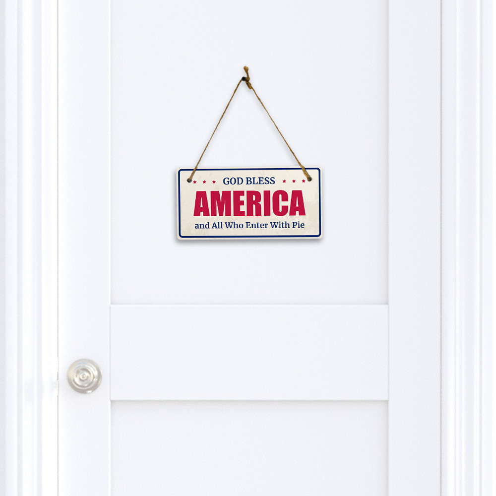 US Patriotic Signs | Rustic Wood 5 x 10″ Hanging Signs