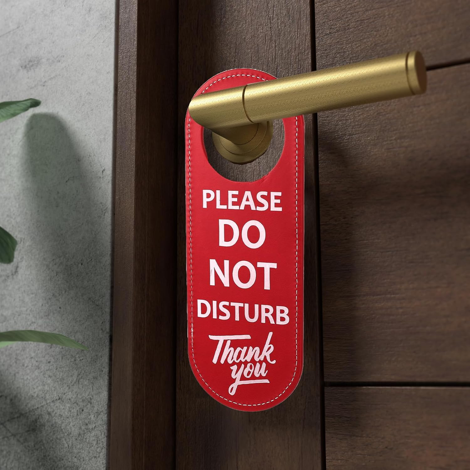 PU Leather Double Sided Please Do Not Disturb Sign, Do Not Disturb Door Hanger S