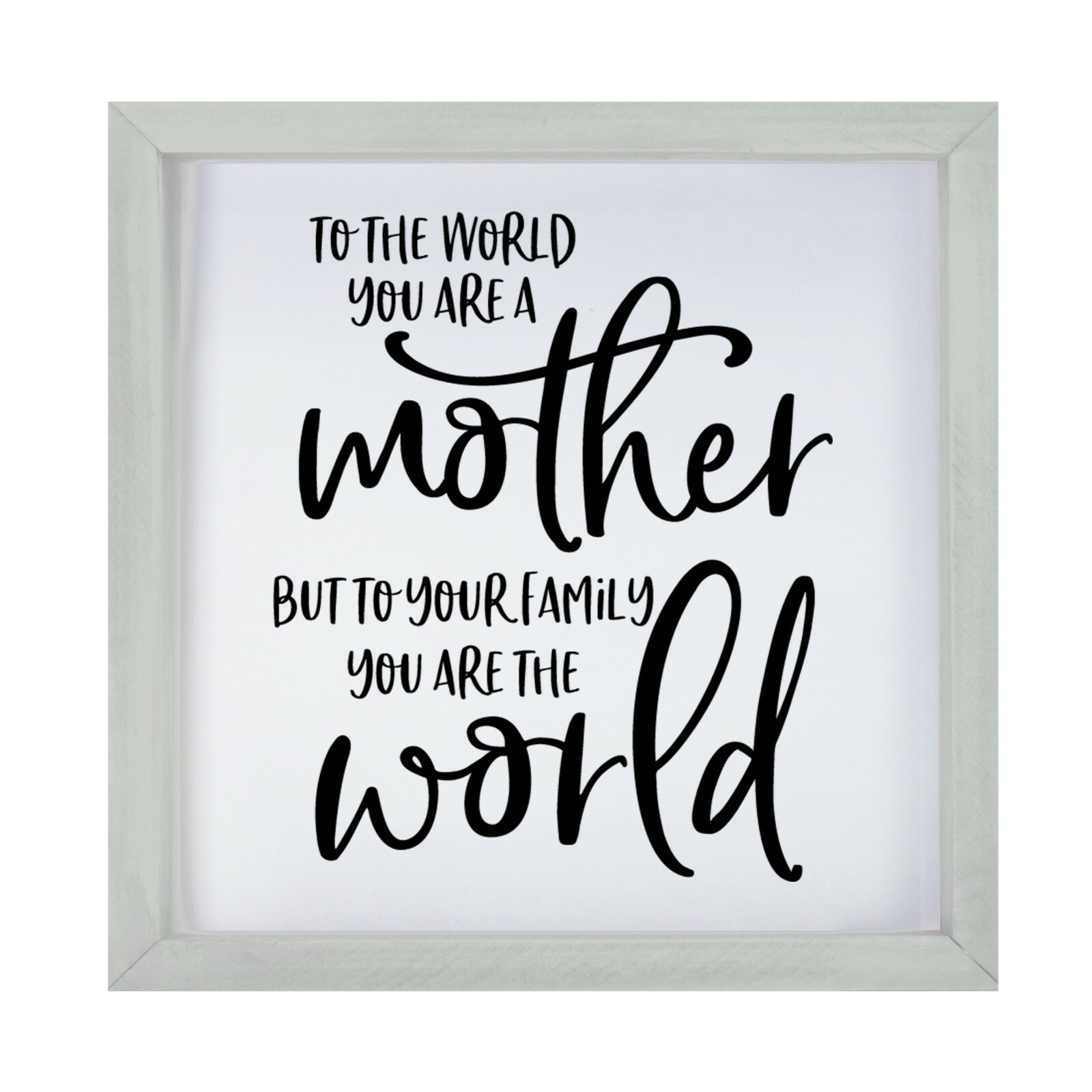 Inspirational 7×7 Wooden Framed Shadow Box Modern Wall Art Decor To The World