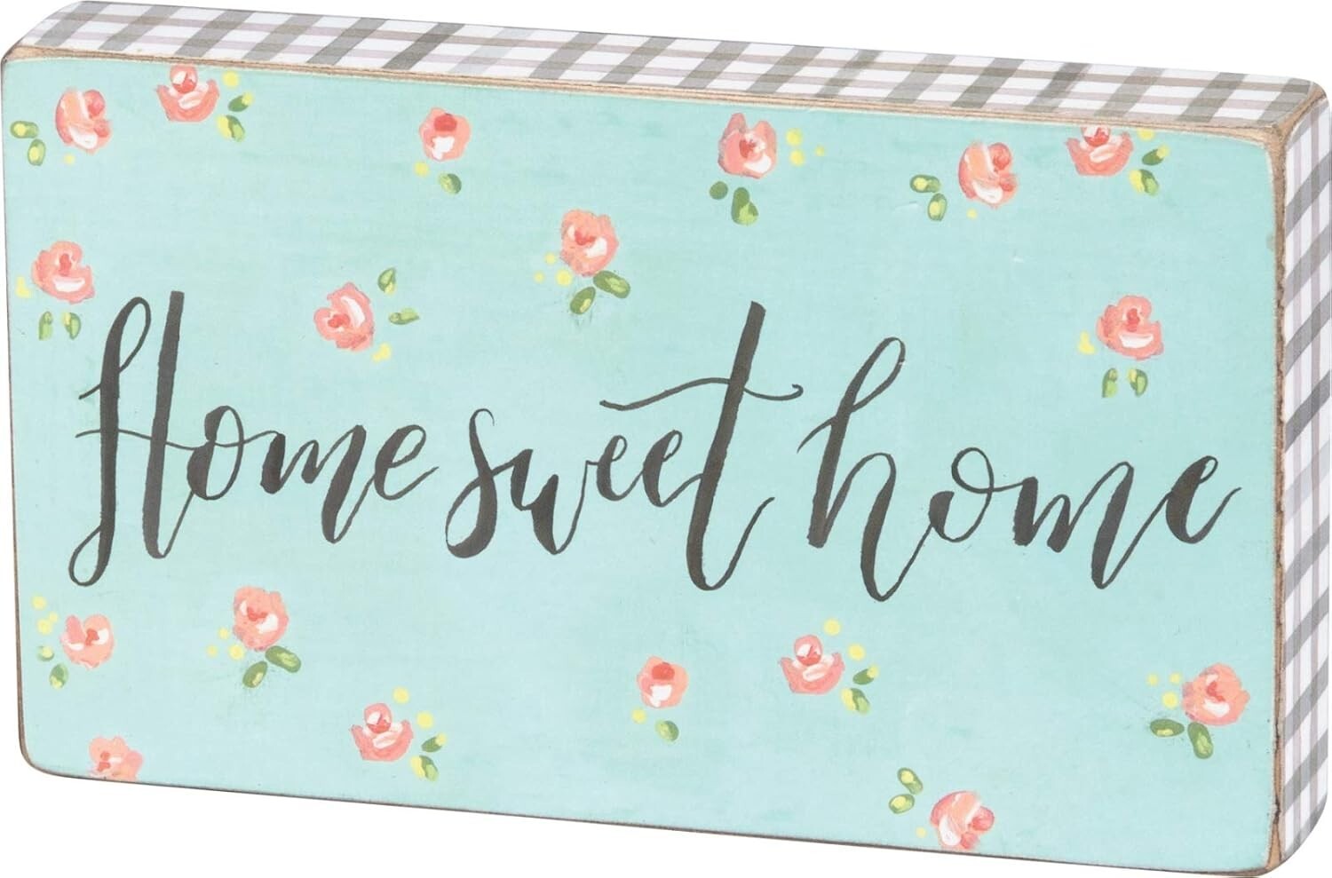 Primitives by Kathy Block Sign Home Sweet Home Tier Tray Decor Floral Cottage