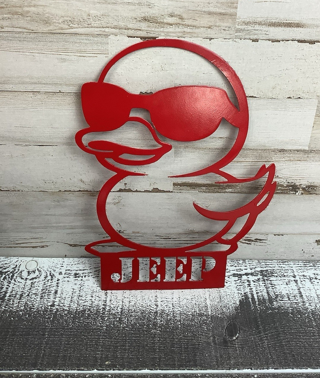 Jeep Duck Sign Red Metal Art 11″x9″ Made in USA