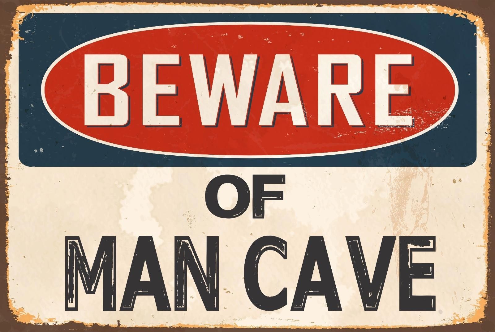 Aluminum Novelty Sign Sticker Tiger Beware Of Man Cave 8×12 Funny Metal