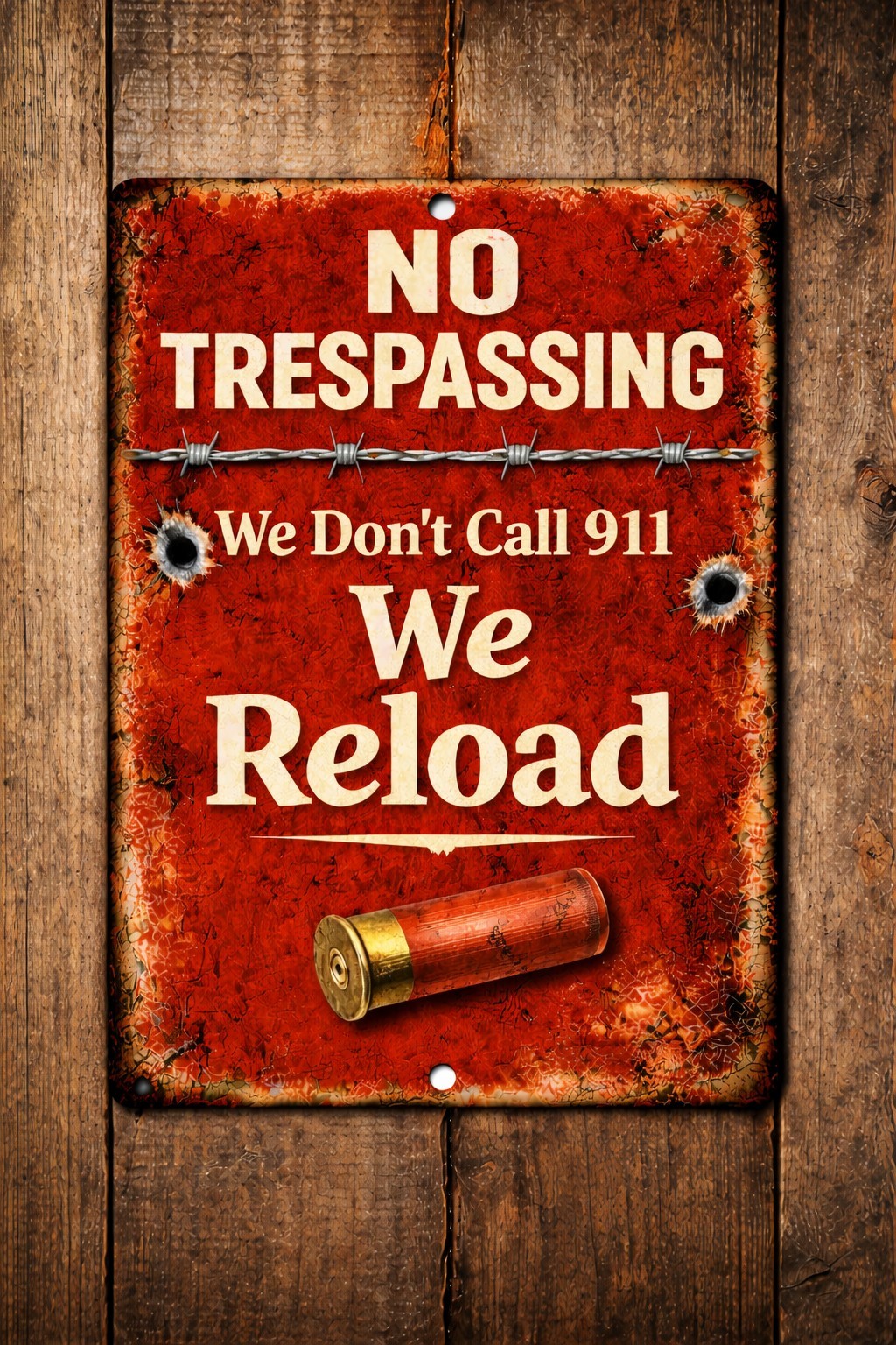 No Trespassing We Don’t Call 911 We Reload Sign 8×12 Metal Funny Redneck Warning