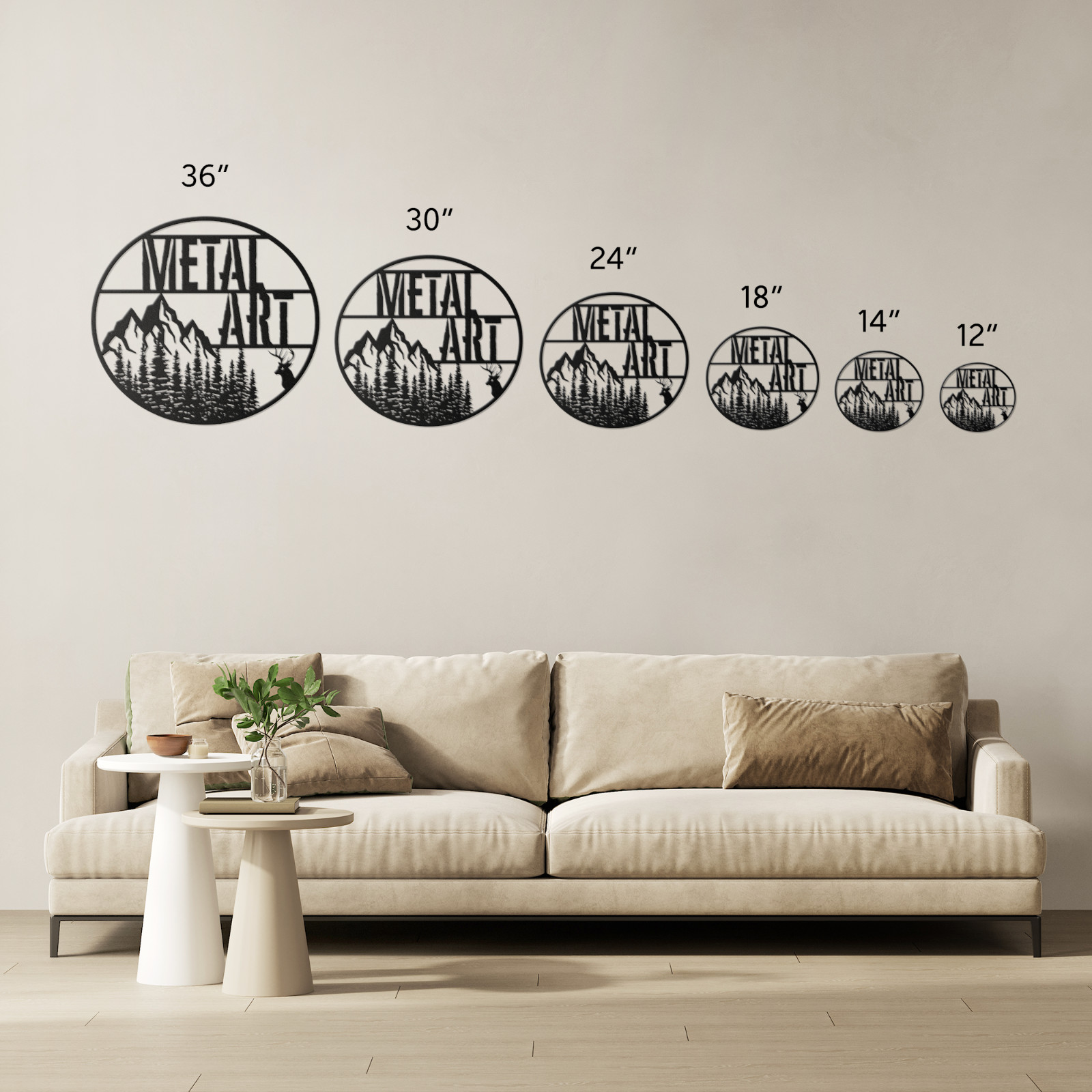 Personalized Name Metal Wall Art Decor Custom Text Christmas Wedding Black