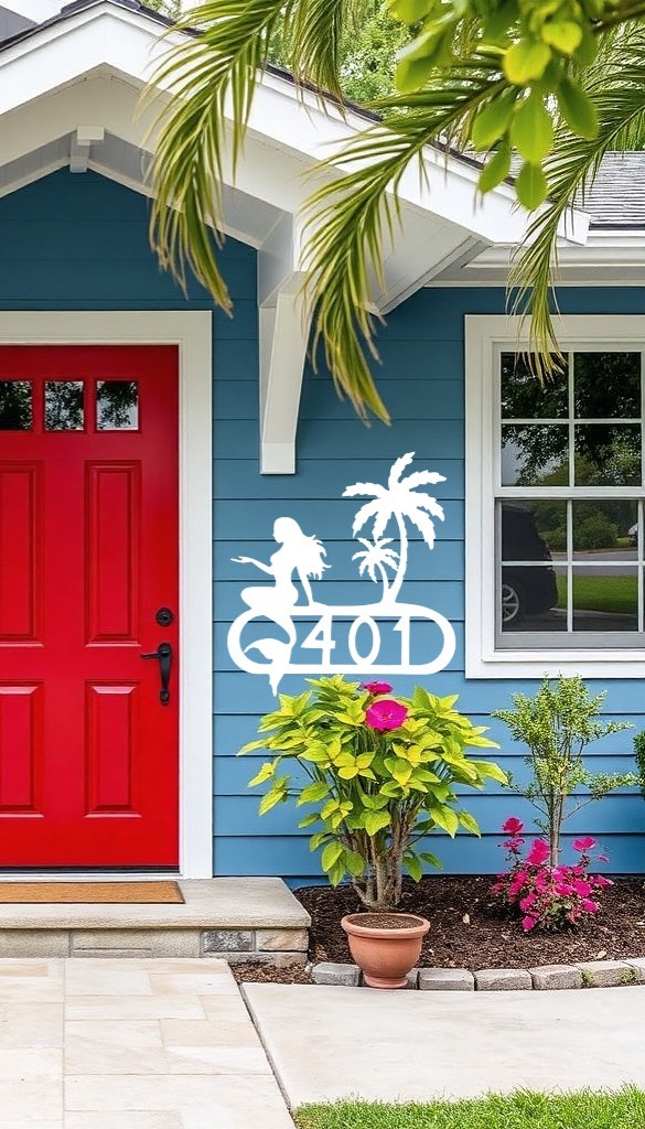 Decorative House Number Mermaid Design