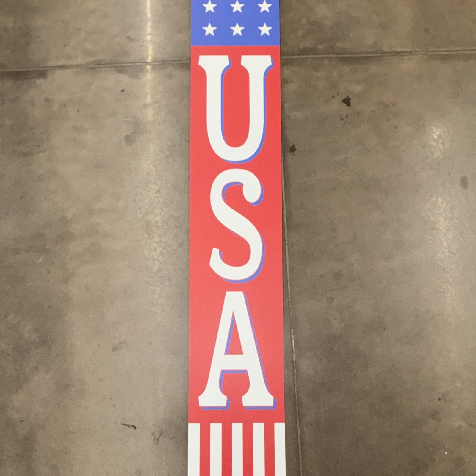 Patriotic USA Stars & Stripes Vertical Wooden Porch Sign Painted Farmhouse