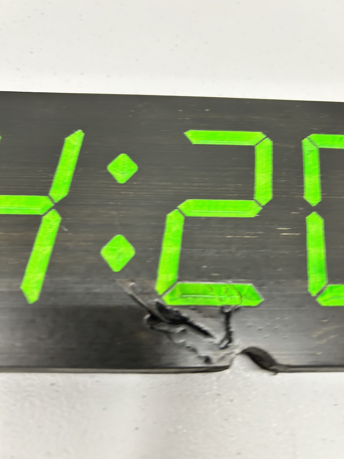 Handcrafted Wooden Time is 420 Faux Digital Clock Marijuana Carved Handmade Sign