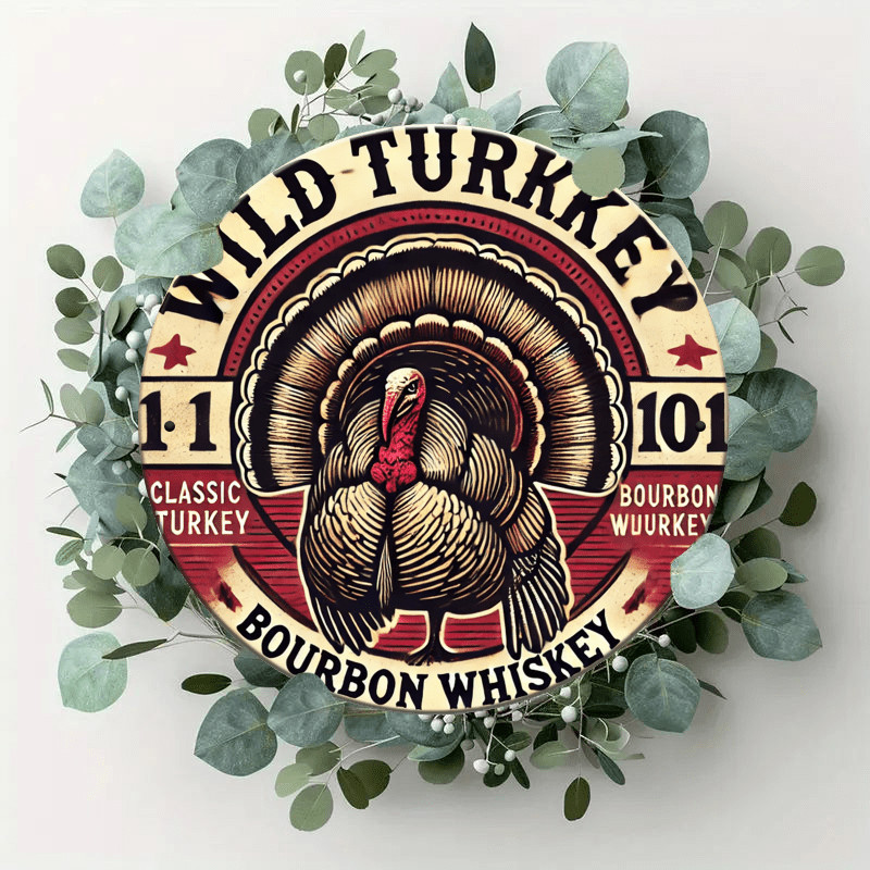 [2D Flat] Room Decor Wild Turkey 101 Aluminum Foil Engraved Tin Metal Signs 8×8
