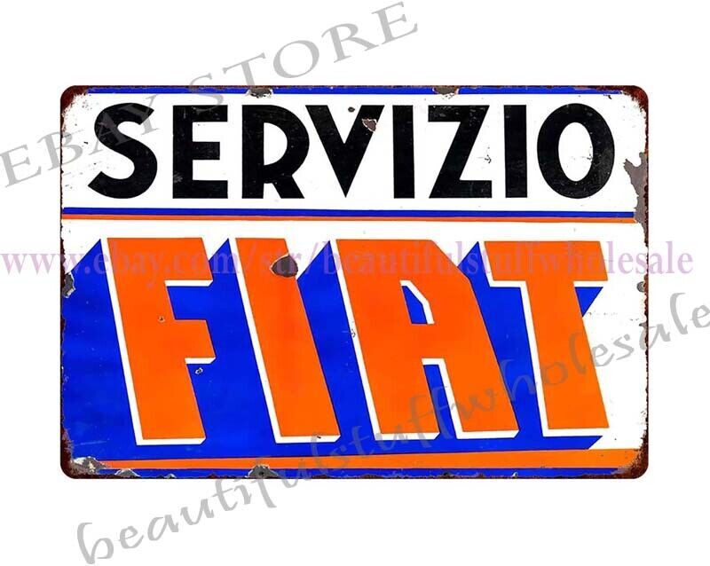 Tin Plaque bedroom decor Tin Plaque Fiat Servizio Service metal tin sign