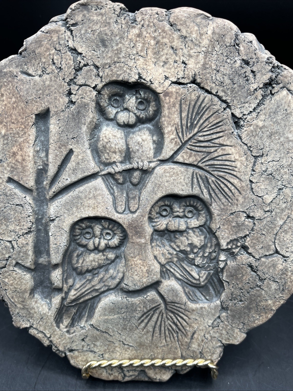 Vintage Owl Stepping Stone or Wall Hanging – Signed