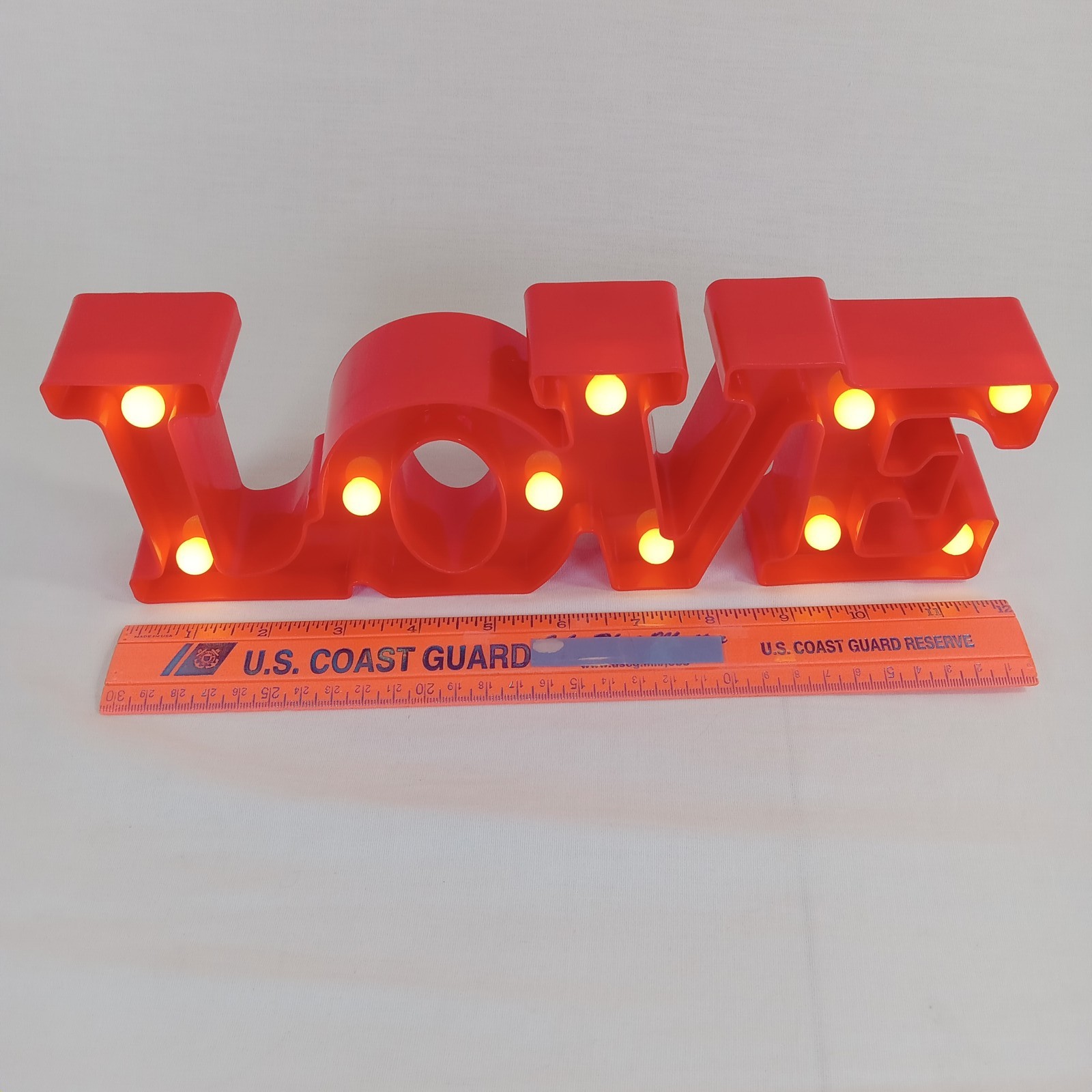 Red LOVE LED Light Up Marquee Sign Home Decor Battery Operated 12″ Wide