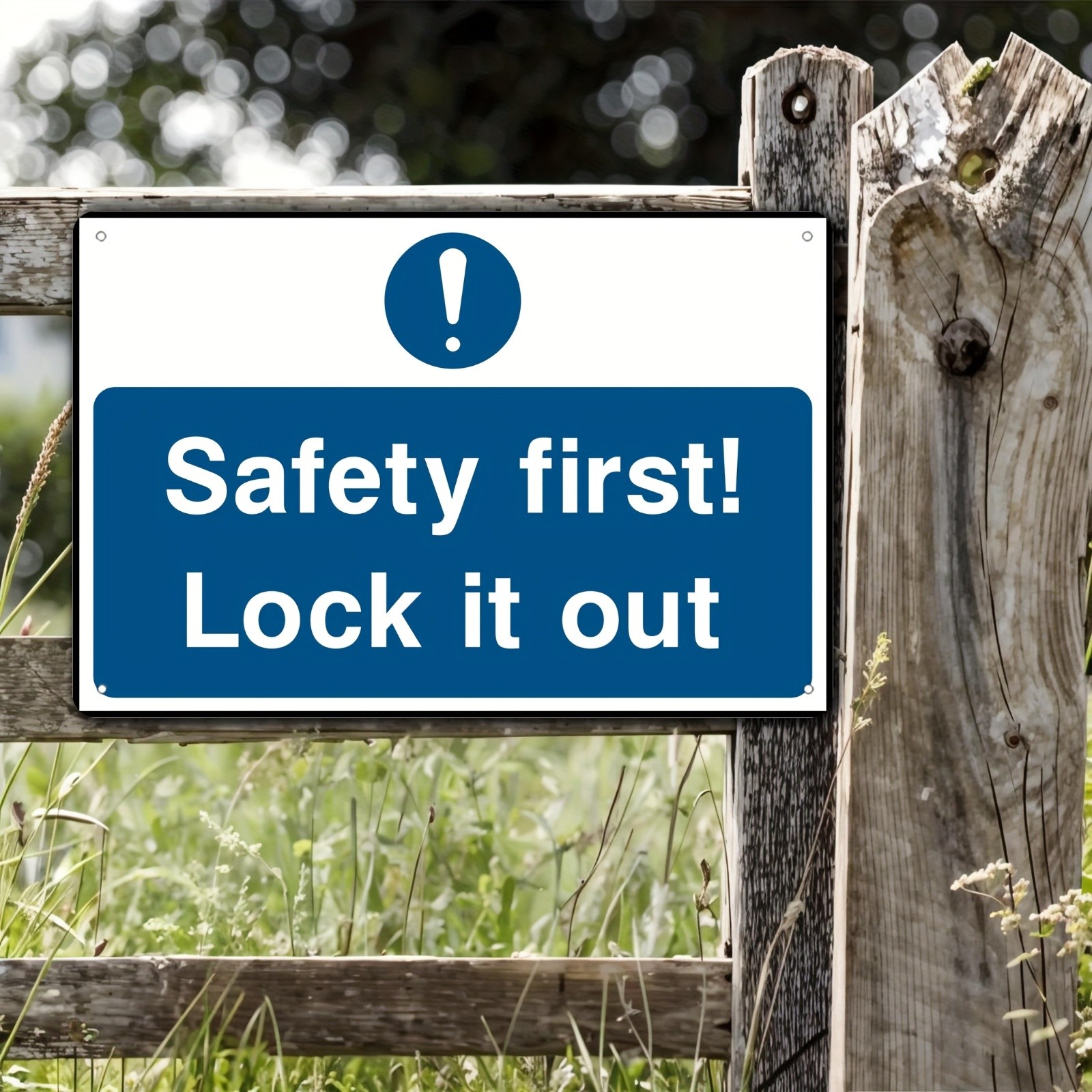 Tin Safety Sign 20x30cm 8x12in Lockout Message