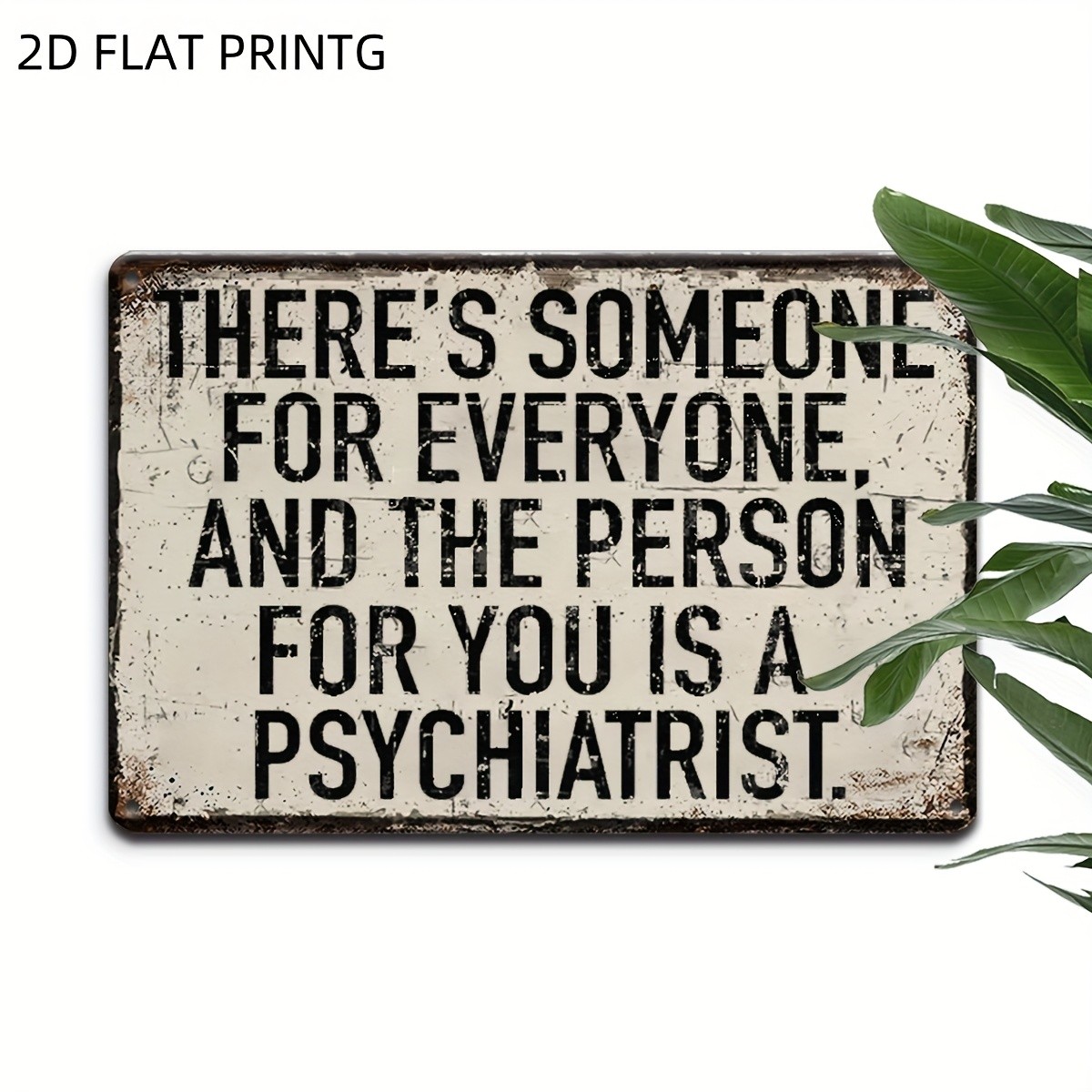 Vintage Metal Sign Aluminum Sign 12×8 Inch Psychiatrist Wall Plaque
