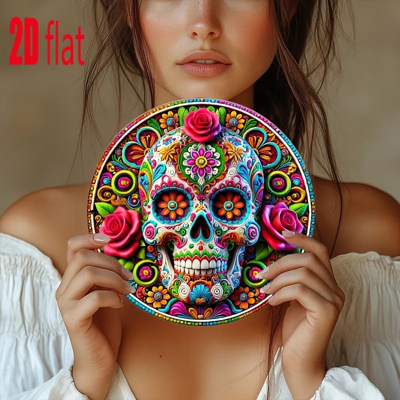 2D Flat 1pc Tin Metal Signs 8 X 8 Inches Mexican Carnival Themed Aluminum