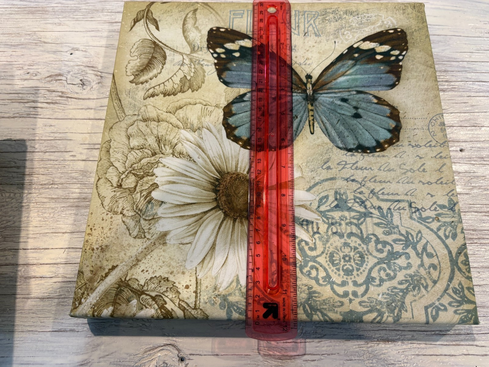 Butterfly Wall Decor Art Set 5 Square Plaques Nature Theme Home Decoration