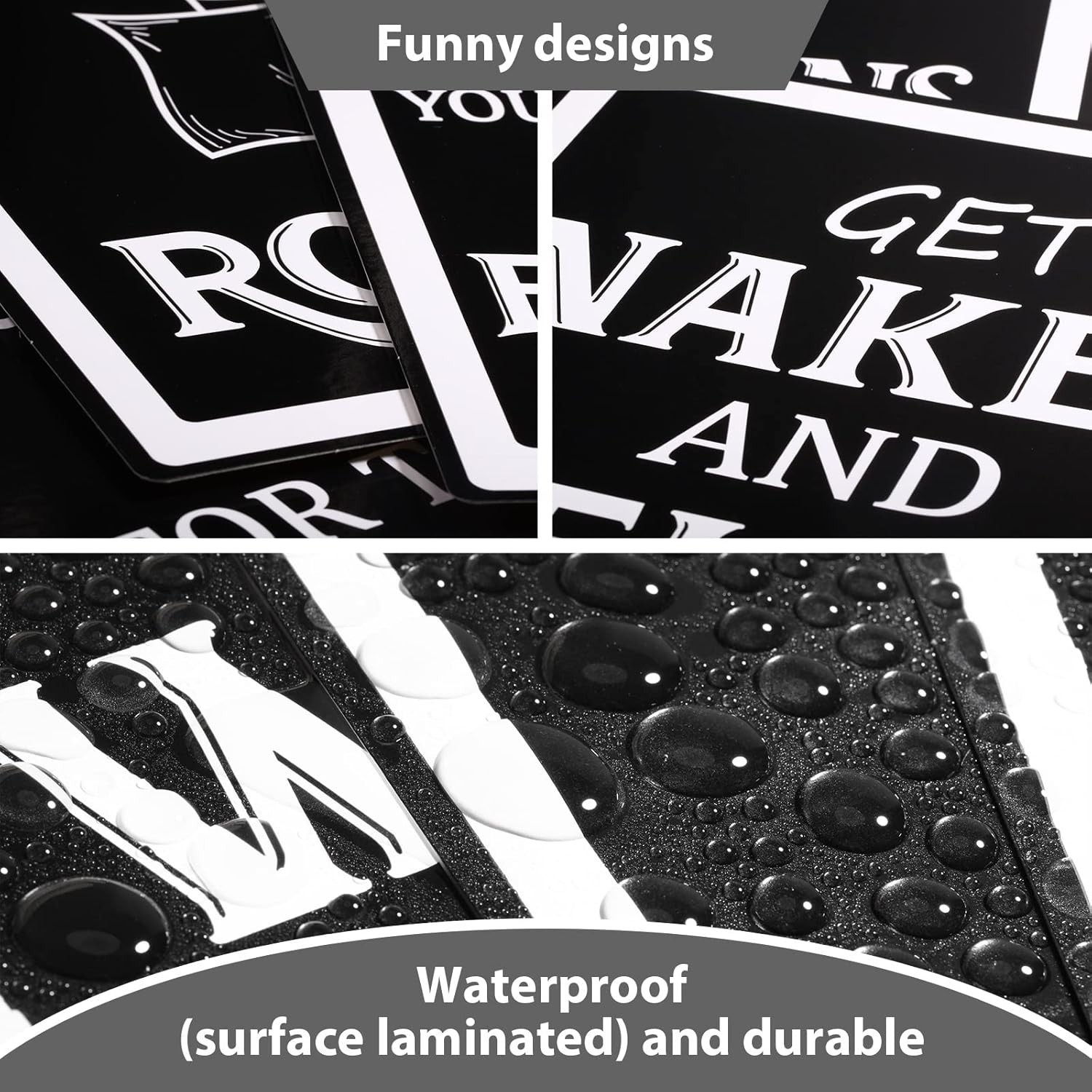 Durable 9-Piece Funny Vintage Bathroom Signs for Uplifting Wall Decor