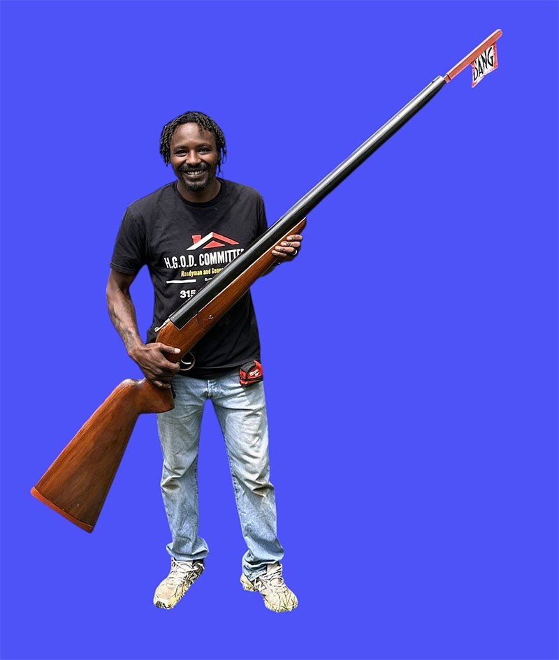 Western OVERSIZED Shotgun Wall Decor Patriotic Hunter for Mancave 76 in