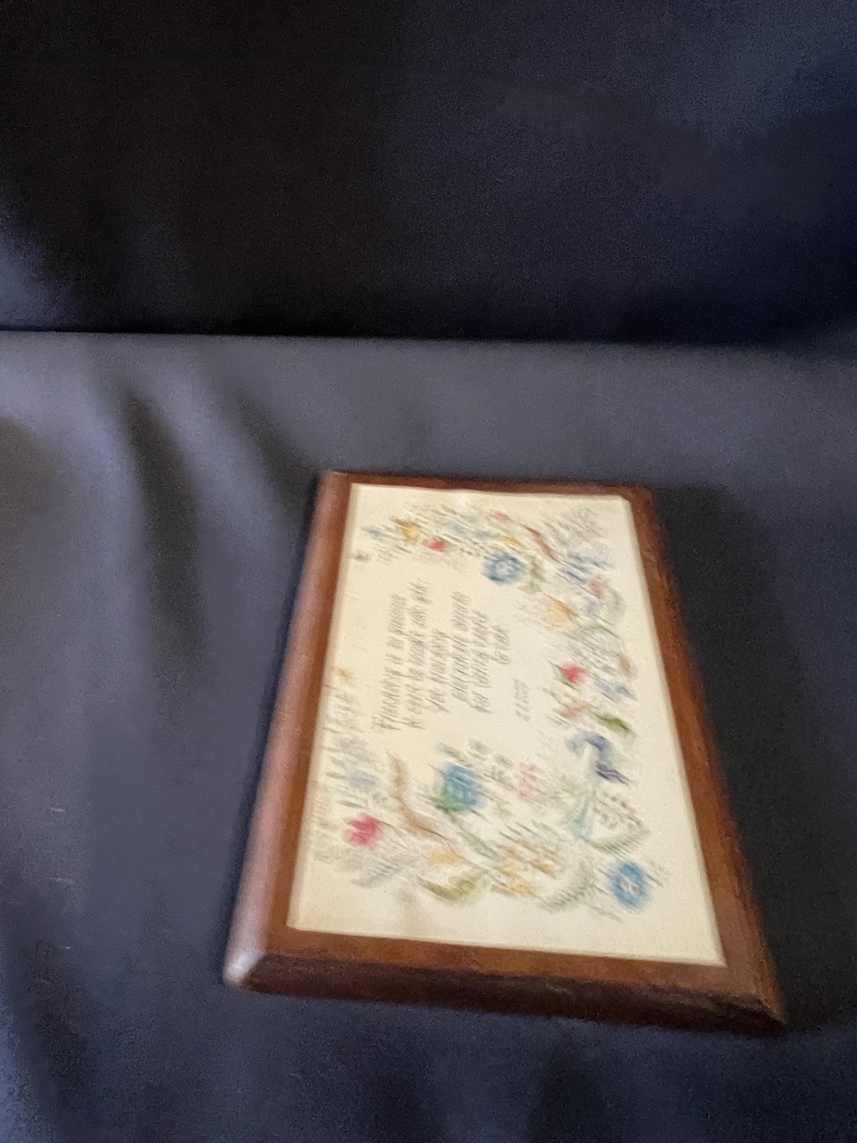 Vintage 1976 Floral Friendship Poem Wood Plaque Cottagecore Decor Gift