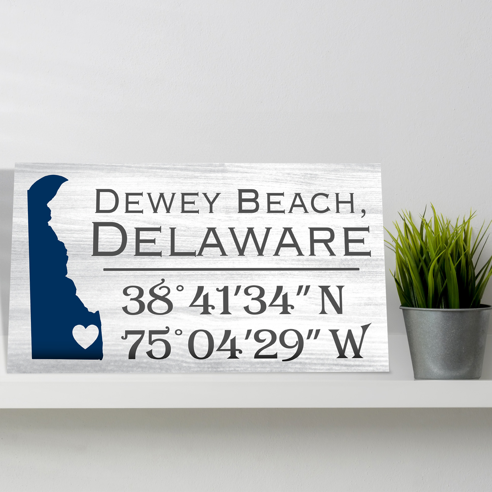 JennyGems Dewey Beach Delaware Gifts, Delaware Souvenirs, Compass Coordinates