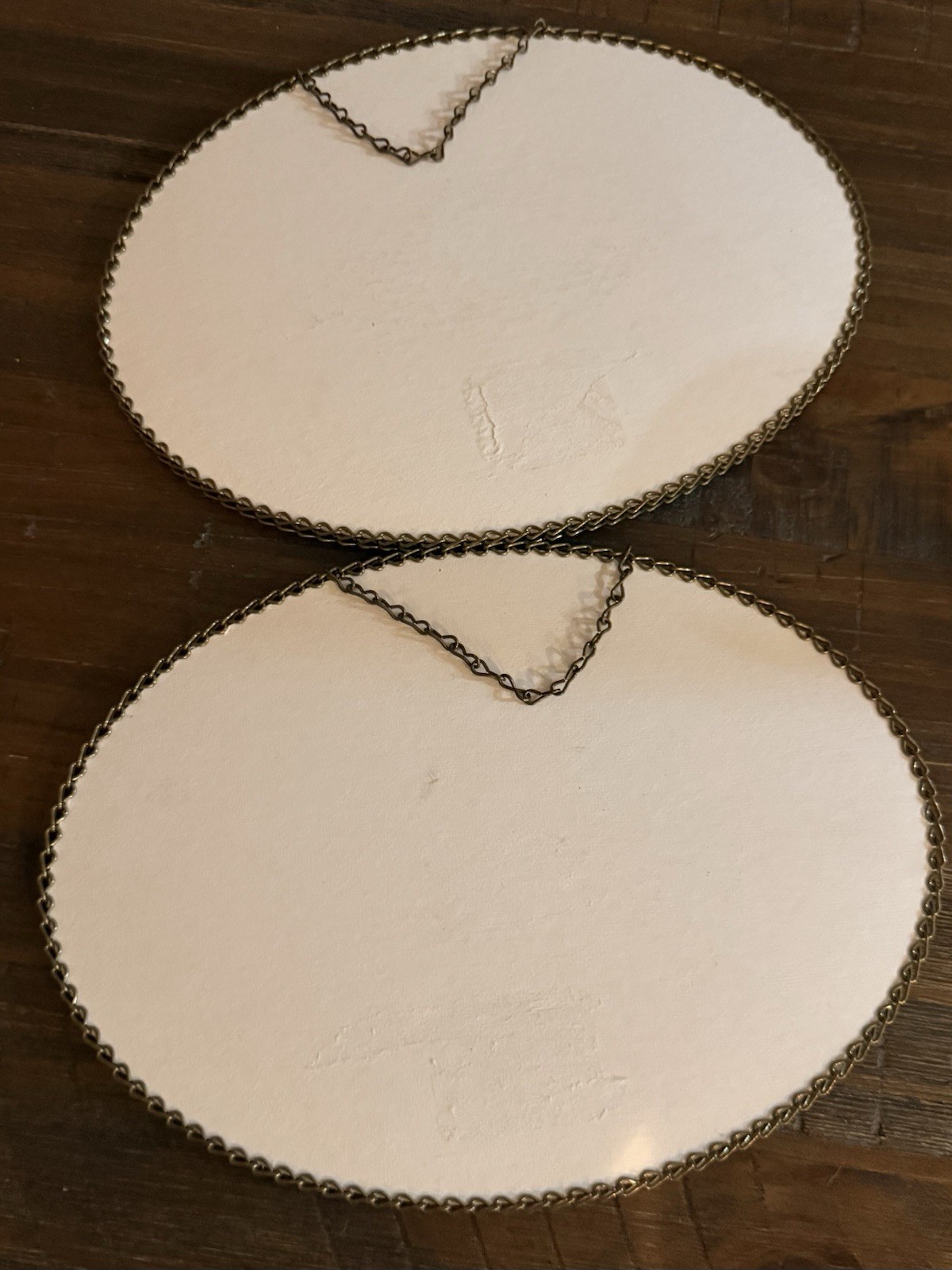 Set of 2 Janet Ruskamp Teddy Bear Oval Wall Plaques Vintage Nursery & Picnic