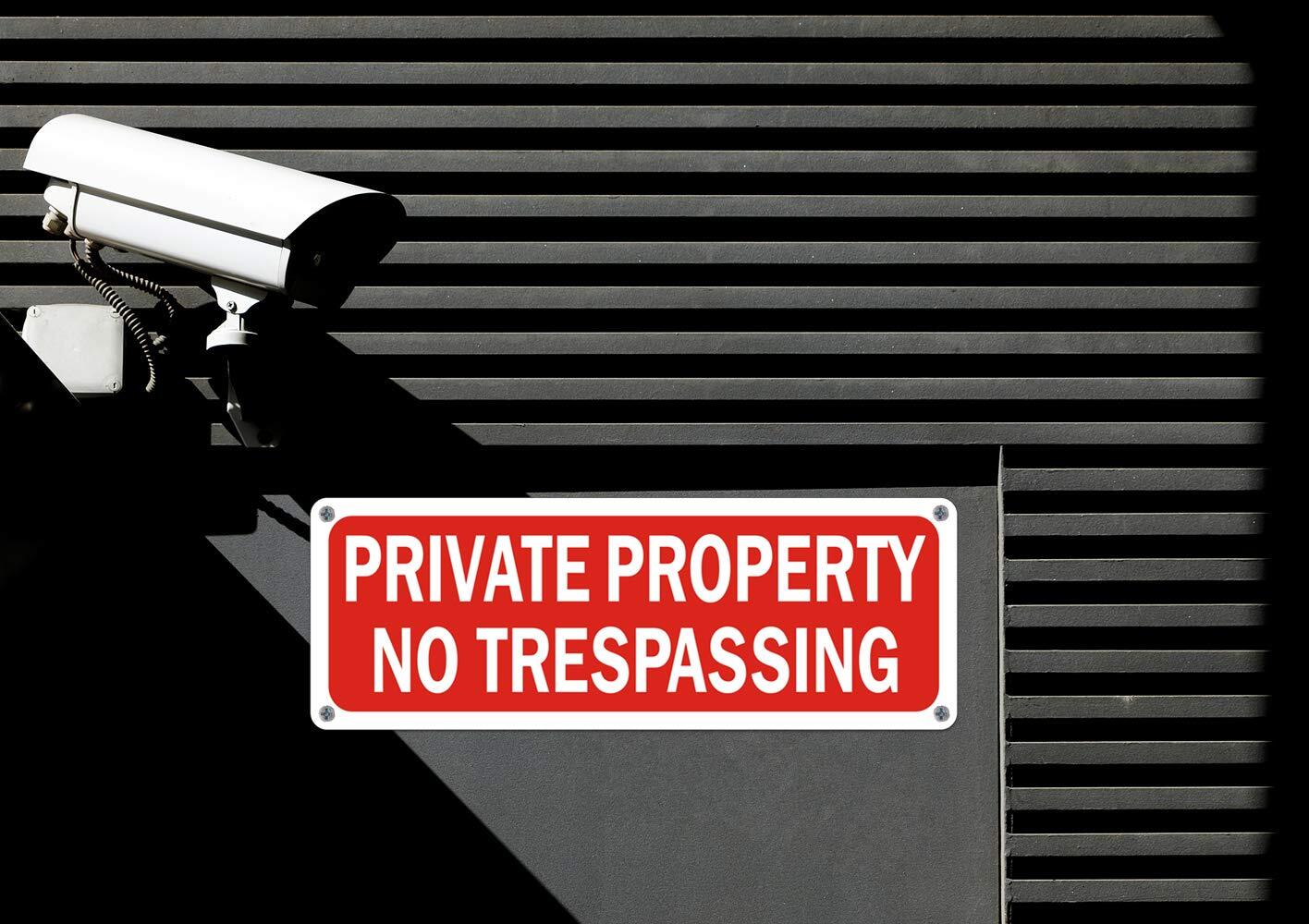 2 Pack No Trespassing Signs Private Property Warning Yard Sign, 10×3.5 Inch