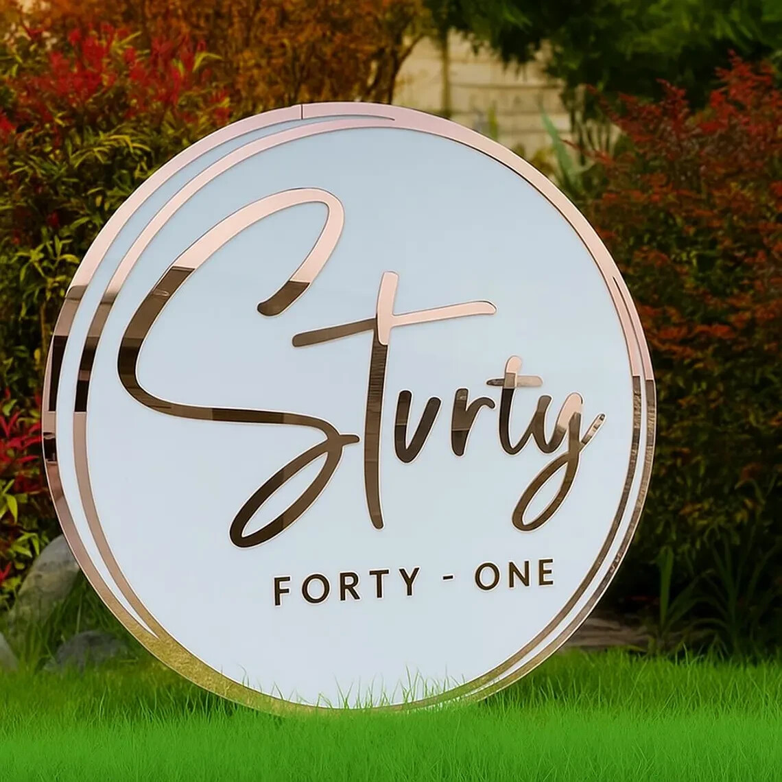 Custom Acrylic Backlit Logo Sign | 3D Round LED Business Storefront Wall Mounted