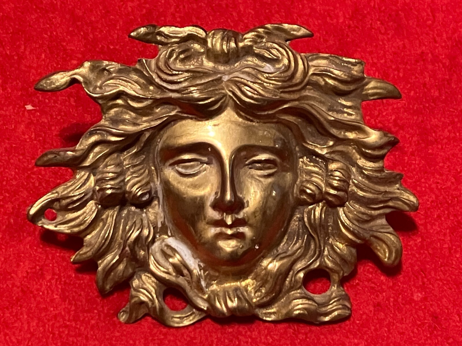 1 (one) Vintage VERSACE MEDUSA HOME DECOR WALL PLAQUE 3D SOLID BRASS GOLD AG