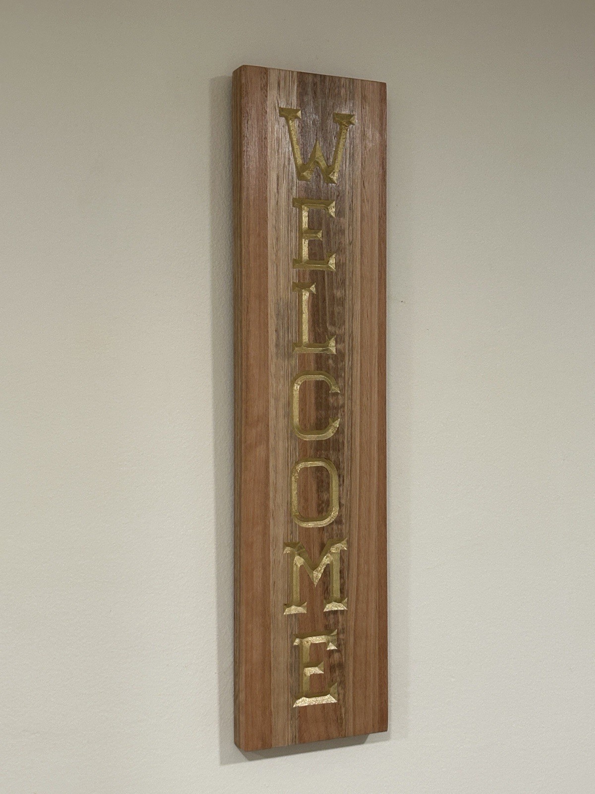 Mahagony Carved Welcome Sign 21” x 5”