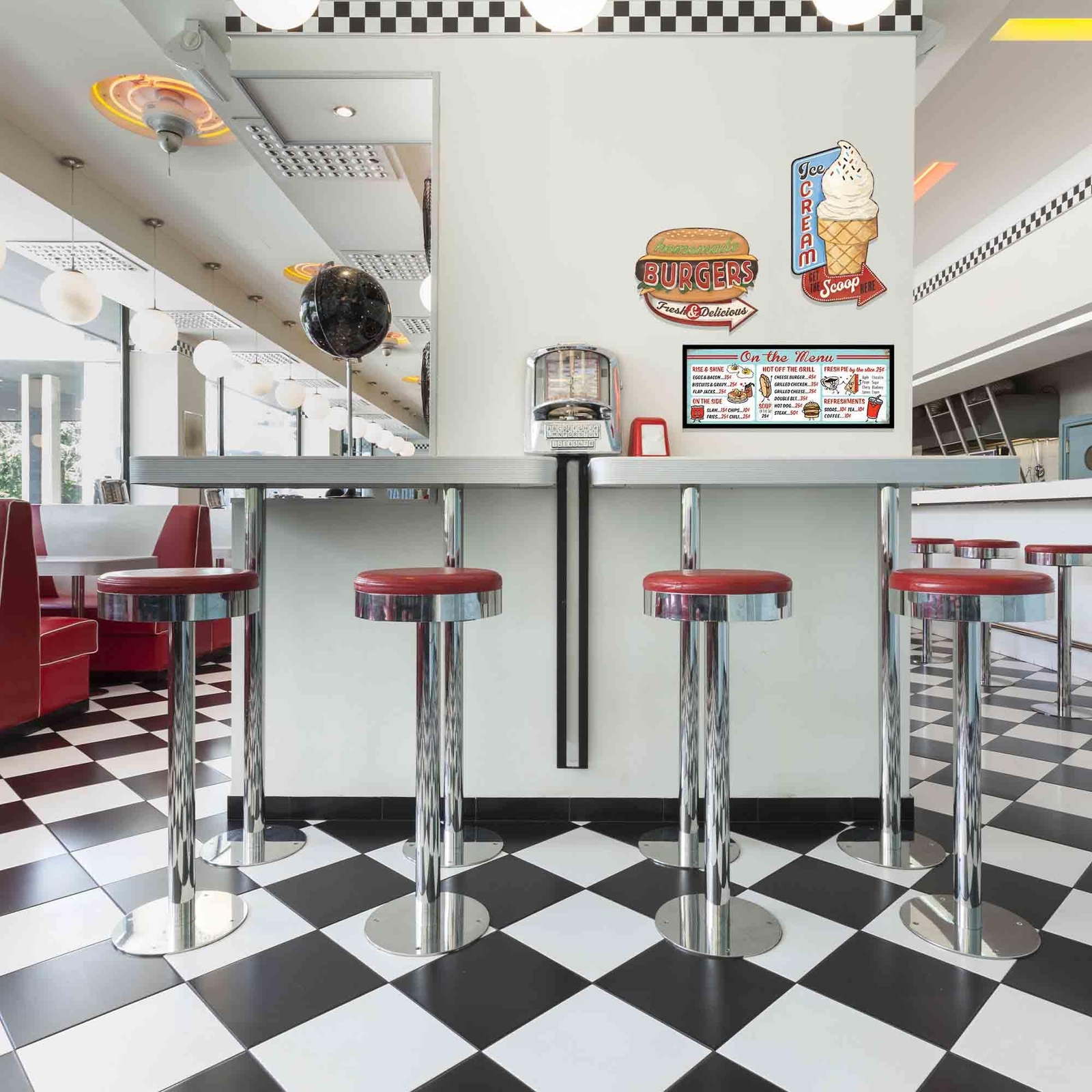 On the Menu Embossed Metal Sign – Vintage Diner Menu Sign