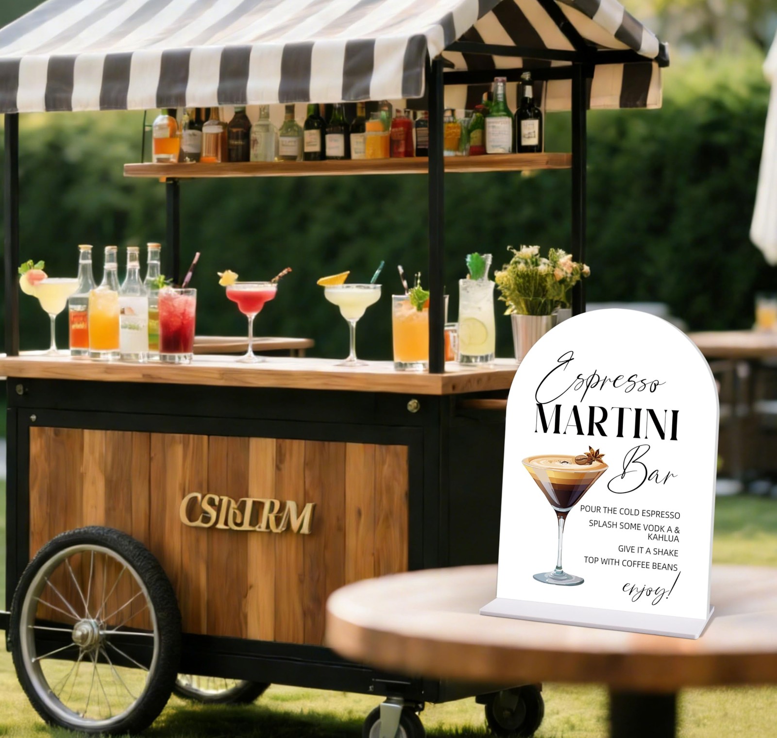 Espresso Martini Bar Table Sign – Bridal Brunch Bar, 6×8 Acrylic Sign, Perfec…