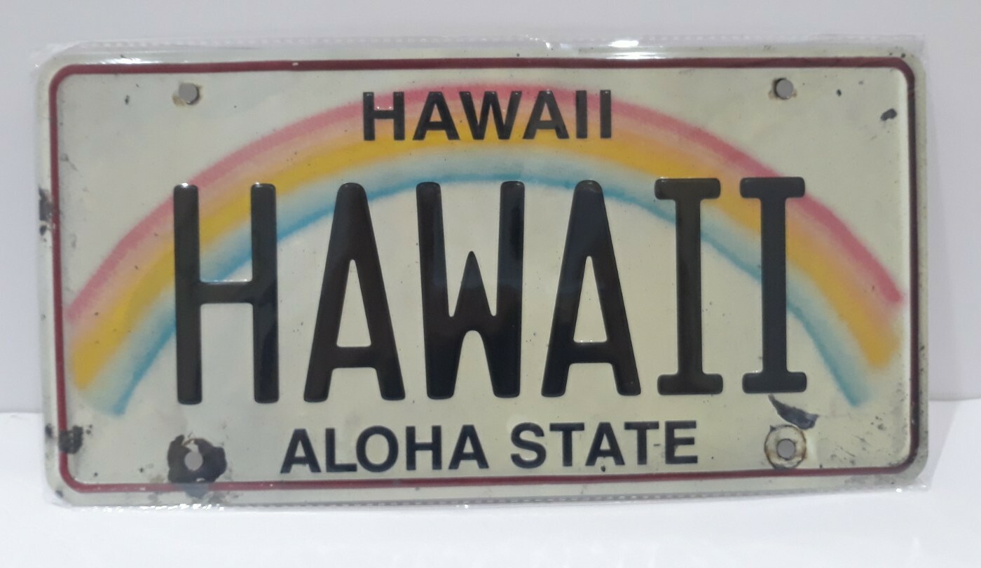 Pacifica Island Art 🔥6in x 12in 🔥4 Vintage Hawaiian Embossed License Plate🔥