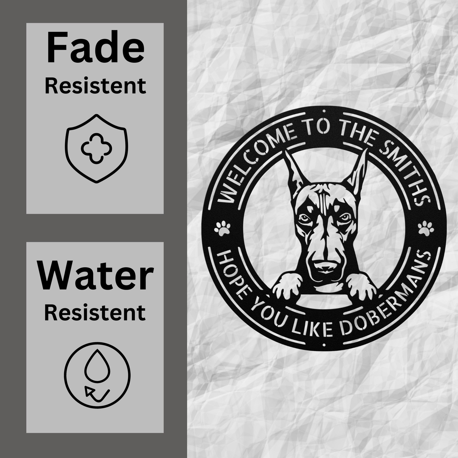 Personalized Doberman Metal Sign Custom Dog Decor for Home or Pet Lovers Gift