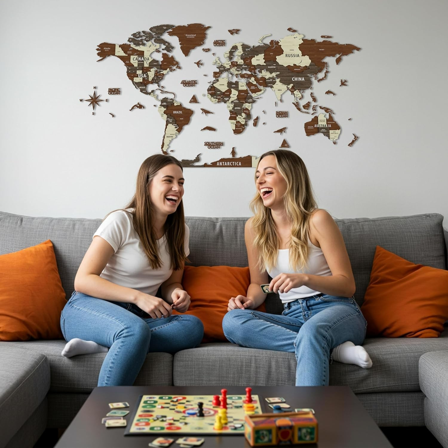 3D Wooden World Map Wall Decor – Perfect Gift for Travelers and Home Decor