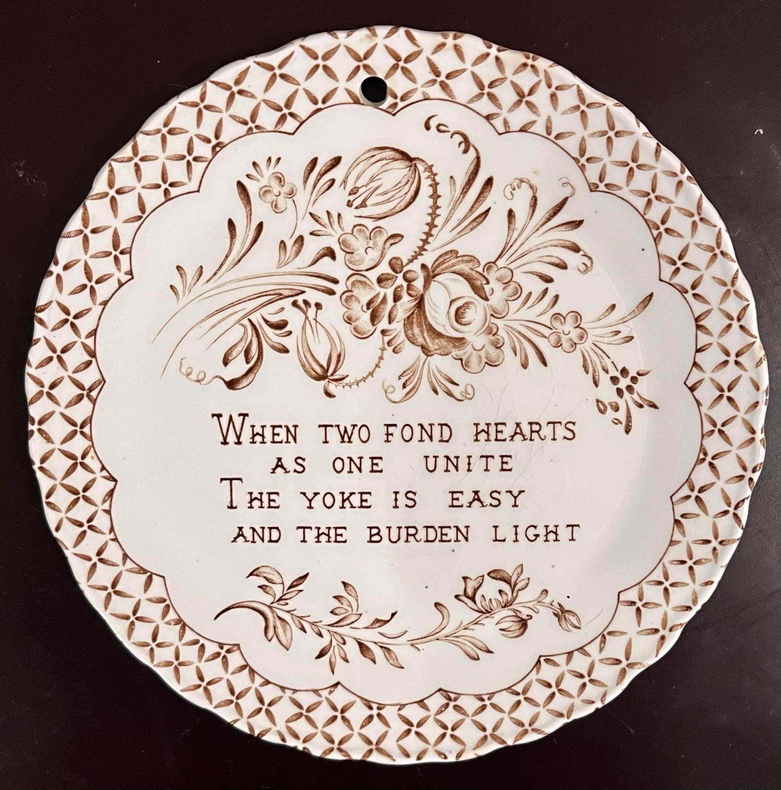 Vintage Crownford China Co. Staffordshire England Wall Display Plate