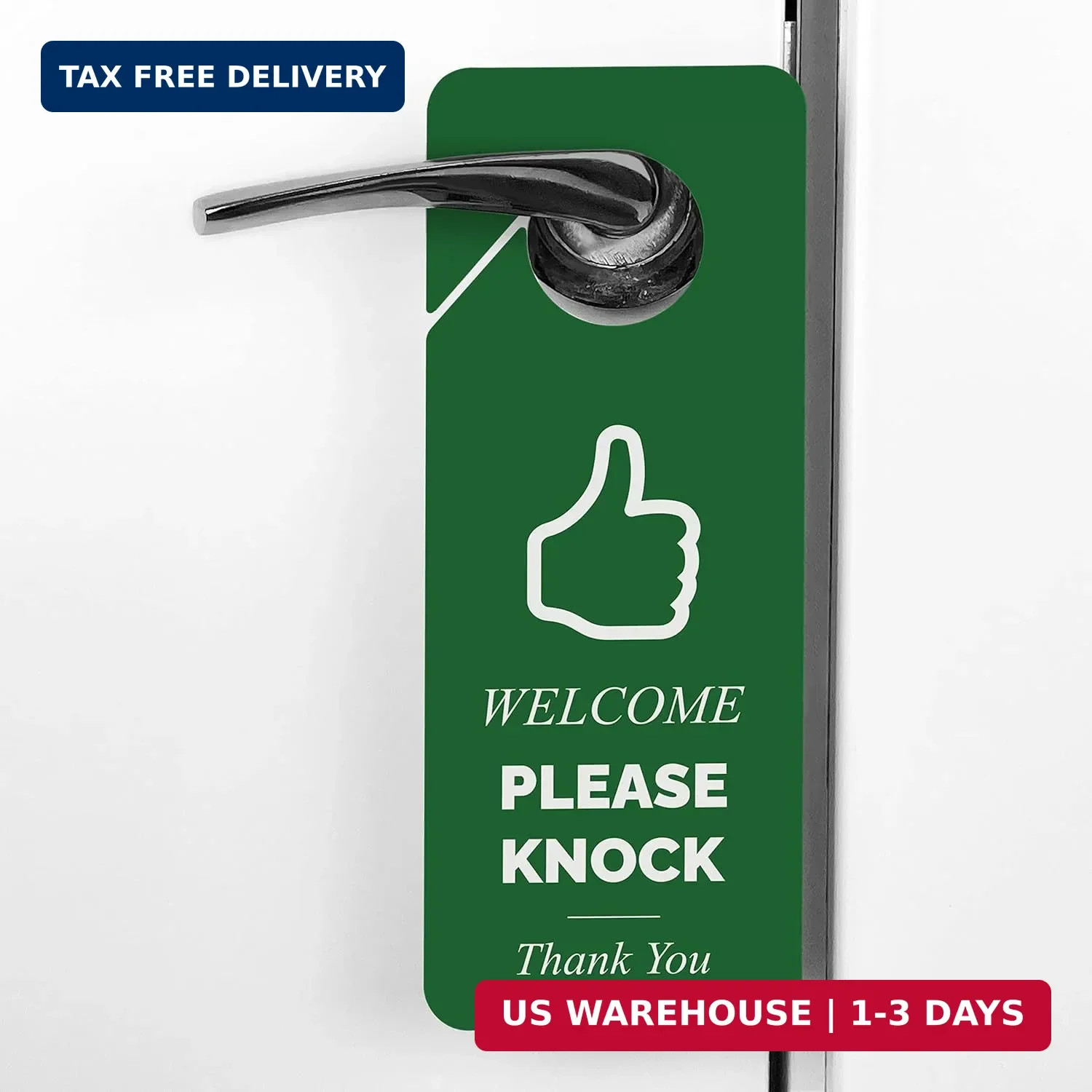 Do Not Disturb Door Hanger Sign, 2 Pack Double Sided, Red and Green, “Please Do