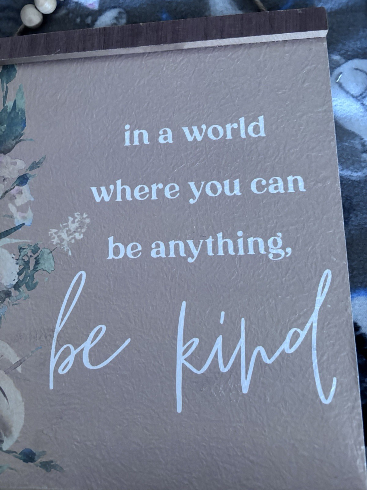 Inspirational Floral Wood Hanging Sign, Ready to Hang, 10×12 Vertical