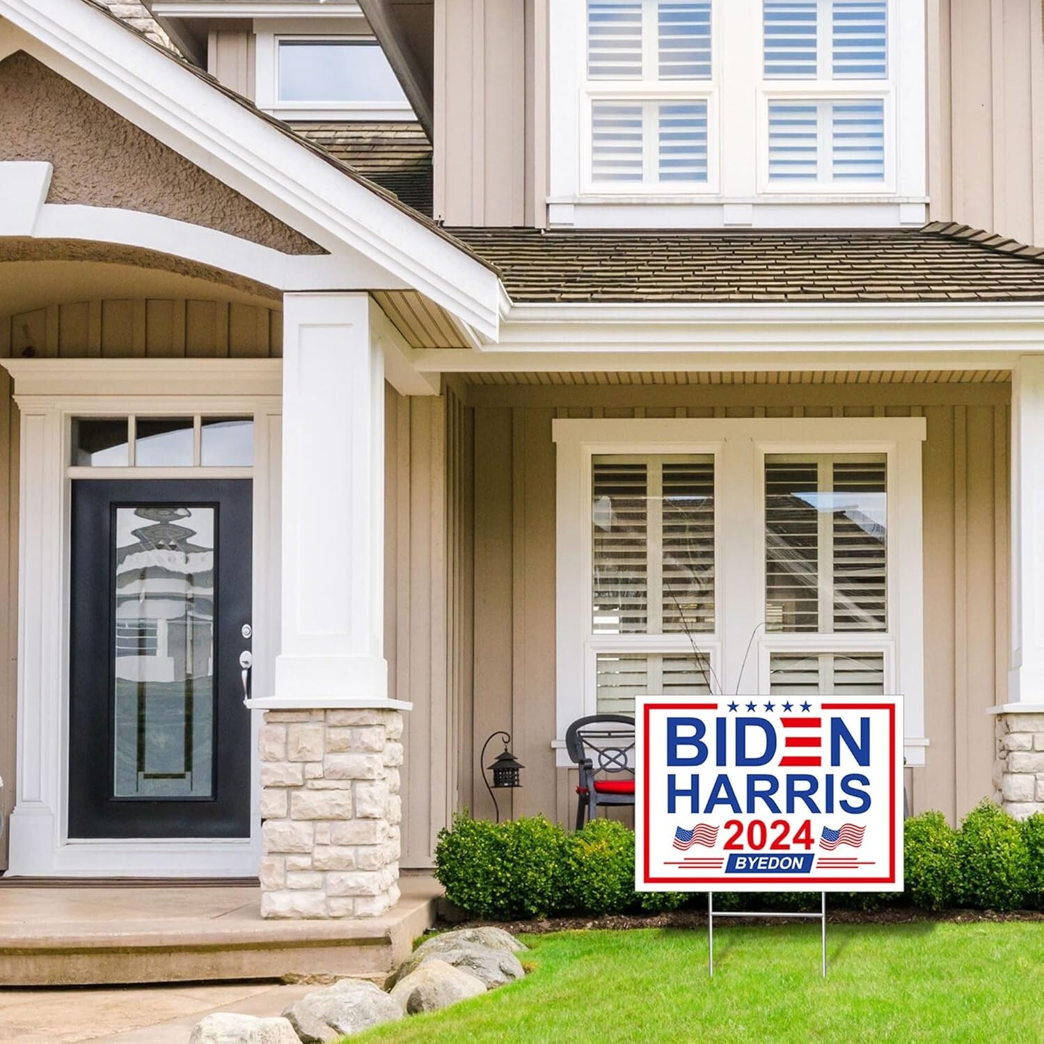Biden Harris 2024 yard sign, Double Side 24” x 18” with Metal Stake Biden-B8