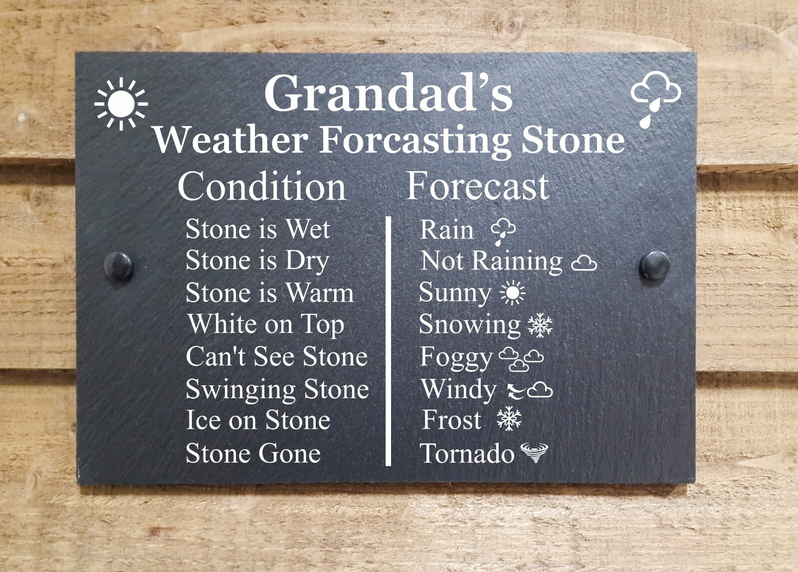 Funny Weather Forecasting Stone Natural Slate Plaque Ideal Gift Sign 3 Sizes